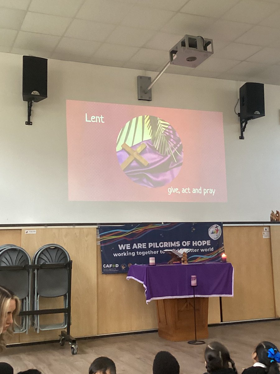 HolyFamilyYear2's tweet photo. Our Gospel assembly this morning. We gathered together to remember when Jesus takes his followers to the top of the mountain. During the liturgical season of Lent we remember to say Yes! to our Lord 🙏🏽✝️ @HolyFamilyScho1 #GiveAlms #Pray #Act https://t.co/7M2Bhjf76R