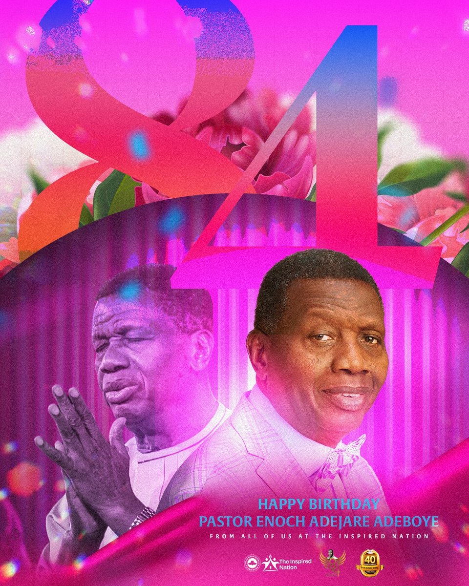rccgtic's tweet photo. Happy 84th birthday, @PastorEAAdeboye 

84 years of humility, faith, and obedience. Your prayers have carried nations and your teachings have shaped destinies.

Thank you for fathering generations and pointing us to Christ.

We love, honour and  celebrate you, Daddy G.O. https://t.co/x8imL9dSKt