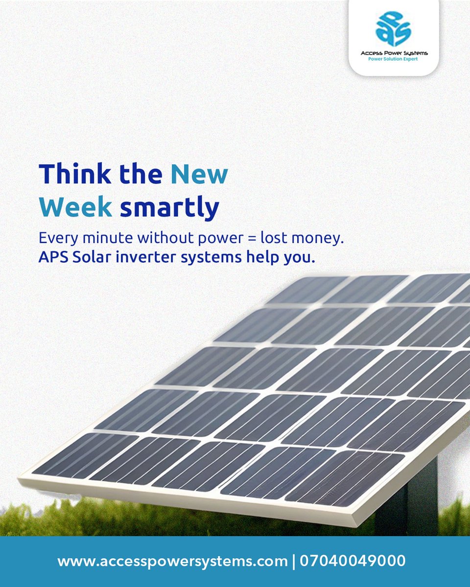 Gracetech_Group's tweet image. Elevate your productivity this new week, because lost power means lost opportunities. Access Power delivers reliable solar solutions, from inverters to full installations and repairs.

Contact us or Send a DM for a free assessment. 

#AccessPowerSystems #solarpanels #solarenergy