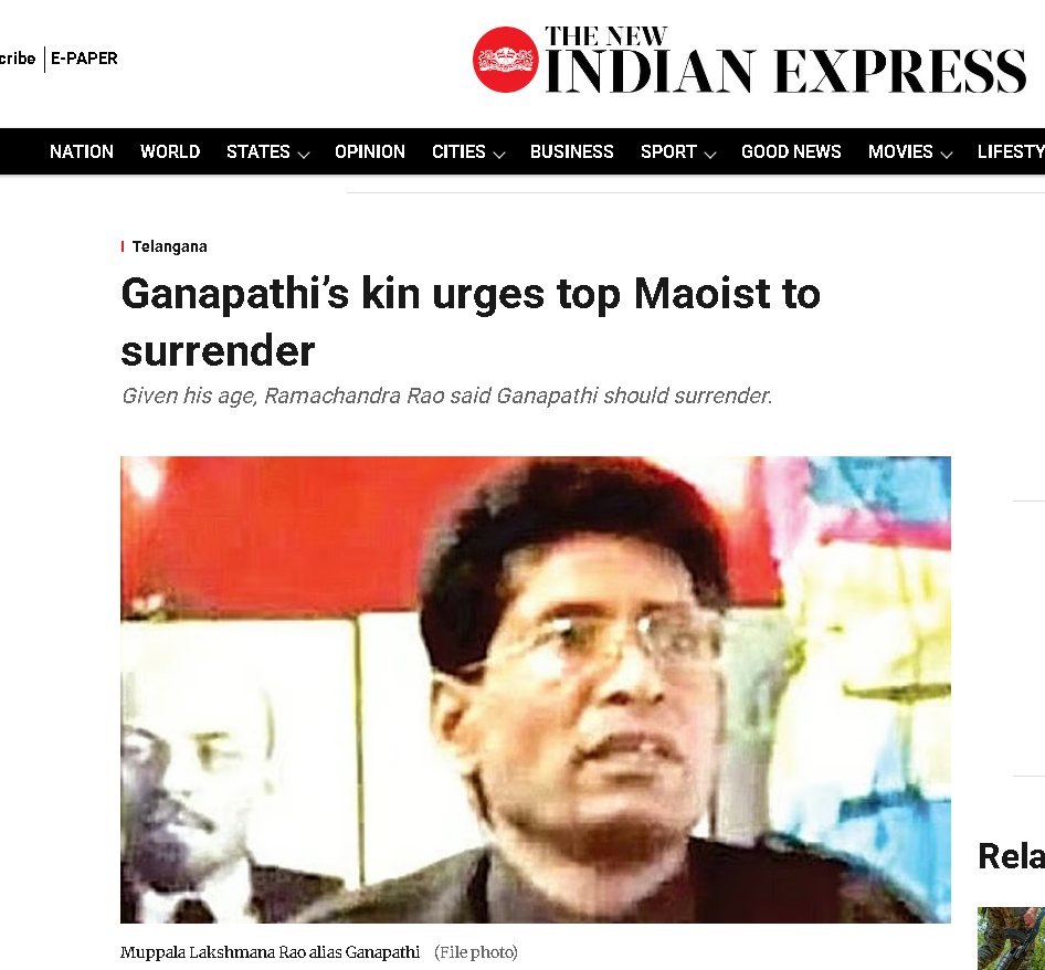 Ganapathi’s own family urging him to surrender shows how far LWE has declined in India.

With top Maoist leaders laying down arms and cadres returning to the mainstream, the message is clear: violence has no future.

Time to choose peace, development, and democracy over guns. 🇮🇳