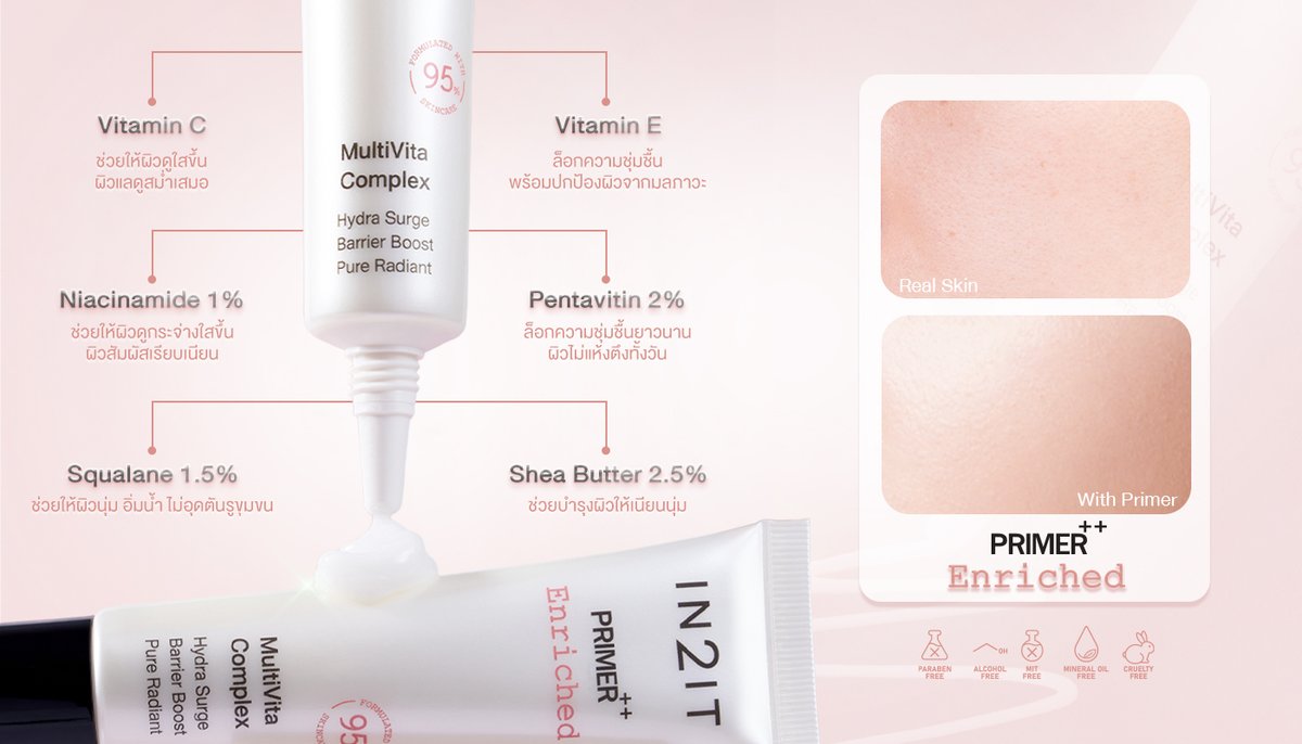 New Primer, New Skin! ✨🤍

IN2IT Primer++ Enriched #ไพร์เมอร์มอยส์ผิวเคลือบแก้ว
ที่ผสานพลังสกินแคร์ 95% เพื่อผิวแลดู Healthy ฉ่ำน้ำ อิ่มฟูสุขภาพดีแบบ #srchafreen‌‌ 🐰🤍

เพราะผิวที่ดี…คือความลับของลุคที่เพอร์เฟค

#IN2ITThailand
#ความลับผิวเพอร์เฟค
#srchafreen #ฟรีนสโรชา