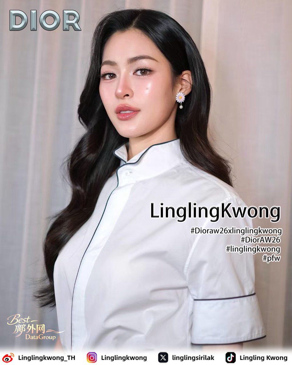 CL0511777's tweet photo. @ELLEThailand @linglingsirilak Lingling Kwong embodies Dior’s bold spirit effortlessly at Paris Fashion Week.

#DiorAW26 #Dior 
#linglingkwong 
#Dioraw26xlinglingkwong
#pfw
#StarsInDior
@dior @linglingsirilak https://t.co/RY8AX6FOqv