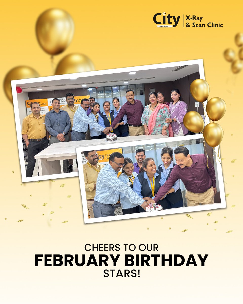 CityXrayClinic's tweet image. 🎉 Cheers to our February Birthday Stars! 🎂🎈
A big shoutout to our amazing team members celebrating their special day this month! Wishing you joy, success, and good health always. 🌟🥳

#HappyBirthday #Cityxray #workfamily #Healthcare #diagnostics #EmployeesBirthday