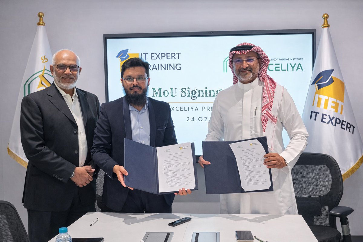 Exceliyasa's tweet photo. 🚀 Exceliya Signs Strategic Partnership with IT ExpertExceliya Training Center has signed an MoU with IT Expert to strengthen tech education in KSA 🇸🇦🎯 Focus Areas:

#Vision2030.#Exceliya #ITExpert #TechEducation #DigitalTransformation #KSA https://t.co/vGRk5AIevP