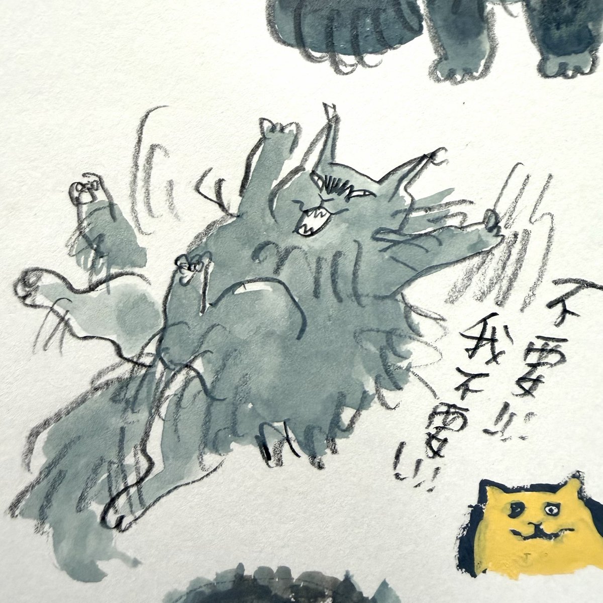 Franz’s fur uses blue-gray &amp; dark gray. Test colors look great, but I sometimes mess up the final piece… Good thing I have PS to fix it in post! Still, nailing it in one go would be cooler.