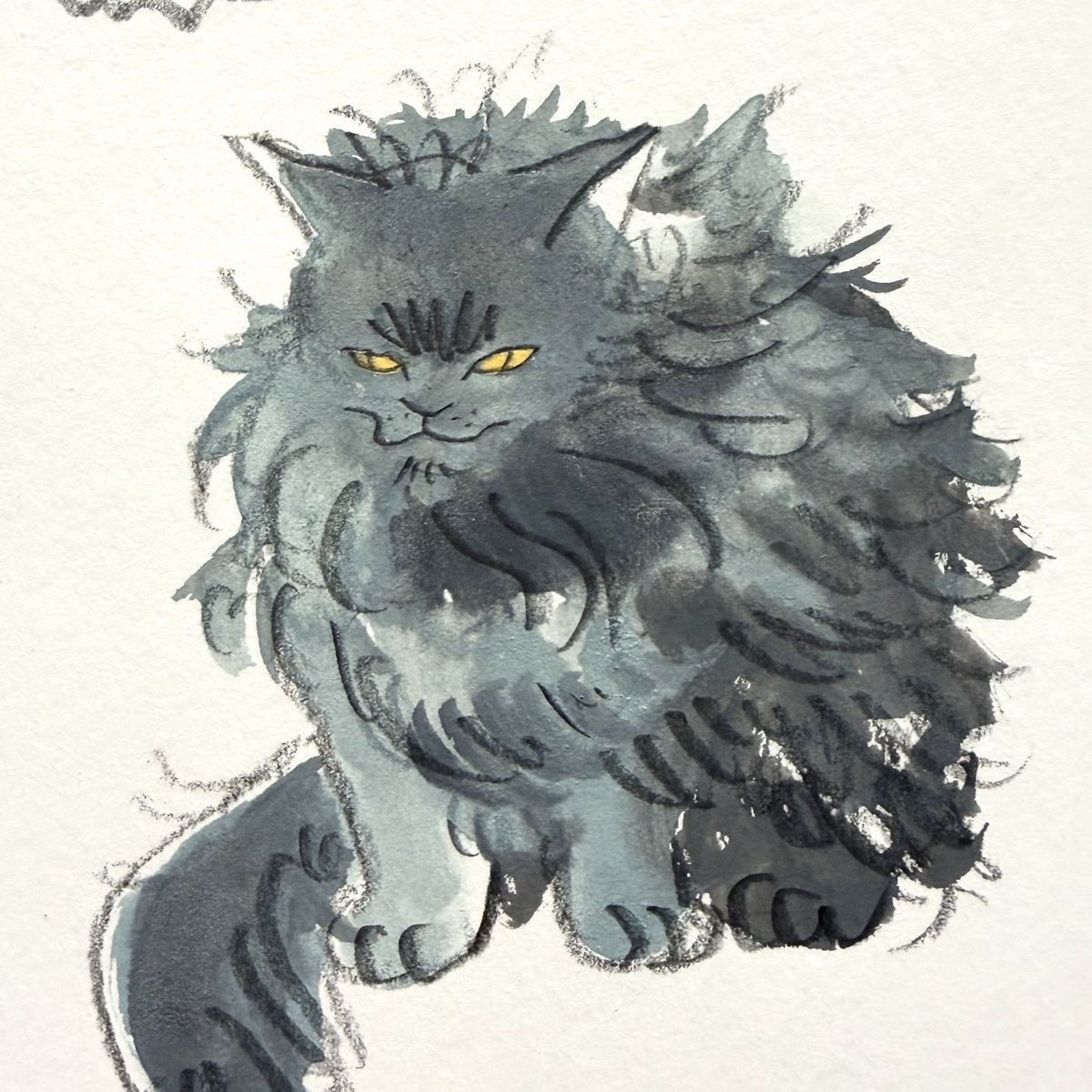 dawning_crow's tweet photo. Franz’s fur uses blue-gray &amp; dark gray. Test colors look great, but I sometimes mess up the final piece… Good thing I have PS to fix it in post! Still, nailing it in one go would be cooler. https://t.co/PP26MdTwXu