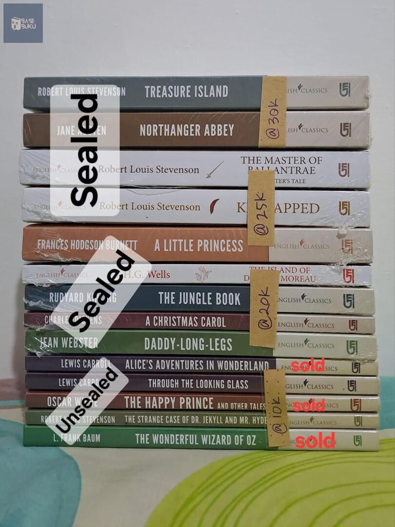basebuku's tweet photo. 📚 wts
 Haloo!
Aku mau preloved buku english classic
Ada yg sealed sama unsealed ya..

1. Unsealed 10k/pcs
2. Sealed 20k/pcs
3. Sealed 25k/pcs
4. Sealed 30k/pcs

Bisa Co oren jg
Yang mau tanya tanya bisa rep aja nanti sender DM ya

Dom yogyakarta https://t.co/gpPK1i45rY