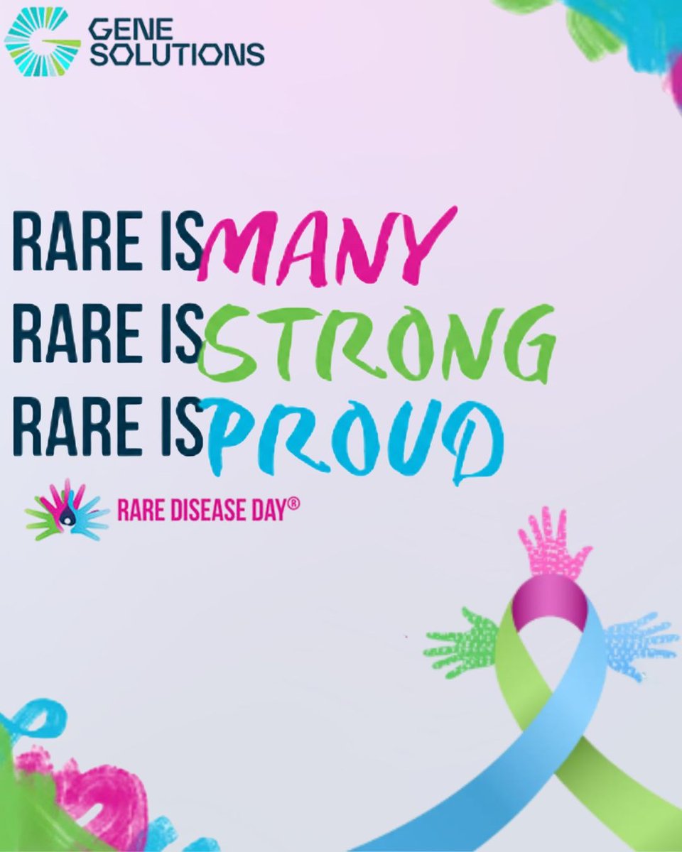 GsolutionsIndia's tweet image. Rare is Many. Rare is Strong. Rare is Proud. 💗💚💙
On #RareDiseaseDay, we stand with millions worldwide living with rare diseases.Each condition may be uncommon, but together they represent strength and hope. 
#RareDiseaseDay #RareIsMany #RareIsStrong #RareIsProud #GeneSolutions