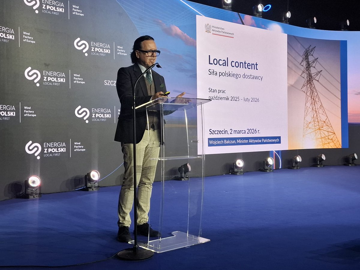 MAPGOVPL's tweet image. 💬Minister @wbalczun podczas II Forum Dostawców Polskiej Energetyki Wiatrowej „Energia z Polski – Local First”: #LocalContent to historyczny i bezprecedensowy projekt. To zmiana myślenia i budowa ekosystemu, który będzie rezonował na najbliższe dekady. My myśląc o local content,