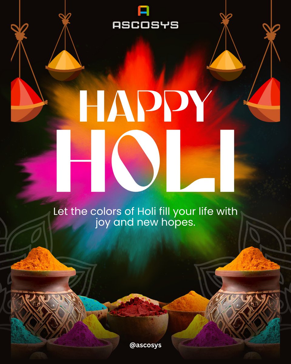 ASCOSYS1's tweet photo. Wishing you a Holi filled with vibrant colors, sweet moments and endless happiness. Happy Holi !
#holi #Holi2026 #ascosys https://t.co/neE7I5r69e