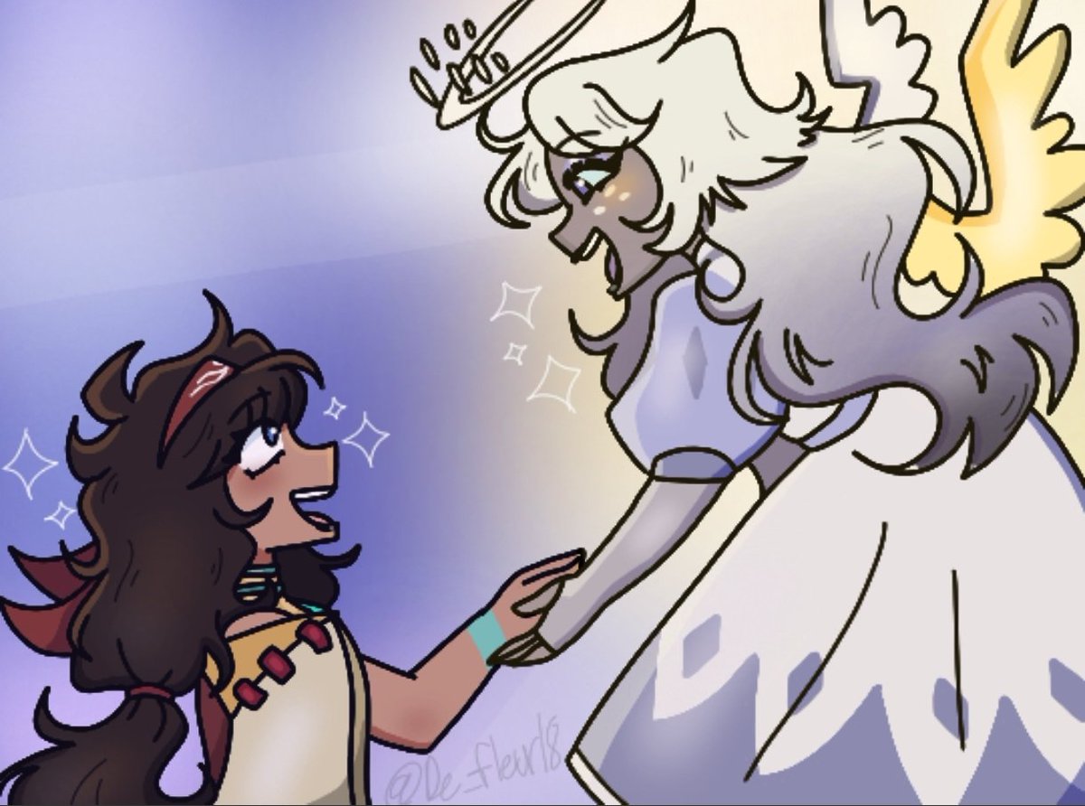 Dearest_fleurr's tweet photo. "Welcome to heaven!"🪽
#mathildamlbb #HazbinHotelEmily https://t.co/fh8CTZWuHp