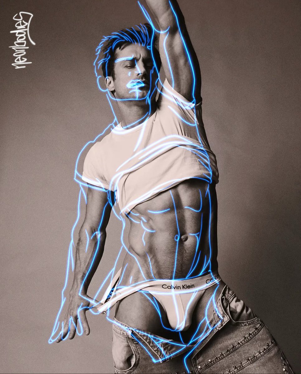 NeonBodies's tweet photo. #lineart #neonaesthetic #electricblue #abs #vline #muscle #men #digitalart #queerart #jockstrap #vline #art https://t.co/7OXBbK6oMp