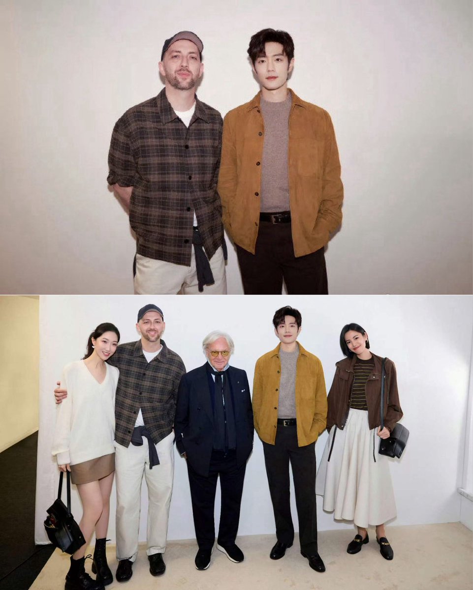 #XiaoZhan with Matteo Tamburini, Tods creative director.
And a photo with Xiao Zhan, TODS owner and director Diego della Valle, Matteo Tamburini, tv hostess Linda Li Jing, and head of Tods china department Lanlan Song 

#XiaoZhanMFW26  #TodsFW26 #Mfw #XiaoZhanxTods #ReadyForTods