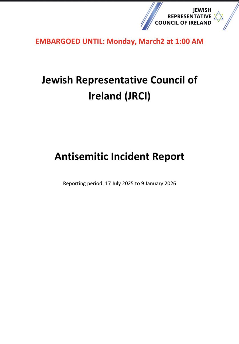 RachelMoiselle's tweet photo. I will be publishing the entire report here for those interested. 

Conclusive proof: Ireland has an antisemitism problem. It simply cannot be denied any longer. https://t.co/WpO5ln1rrf