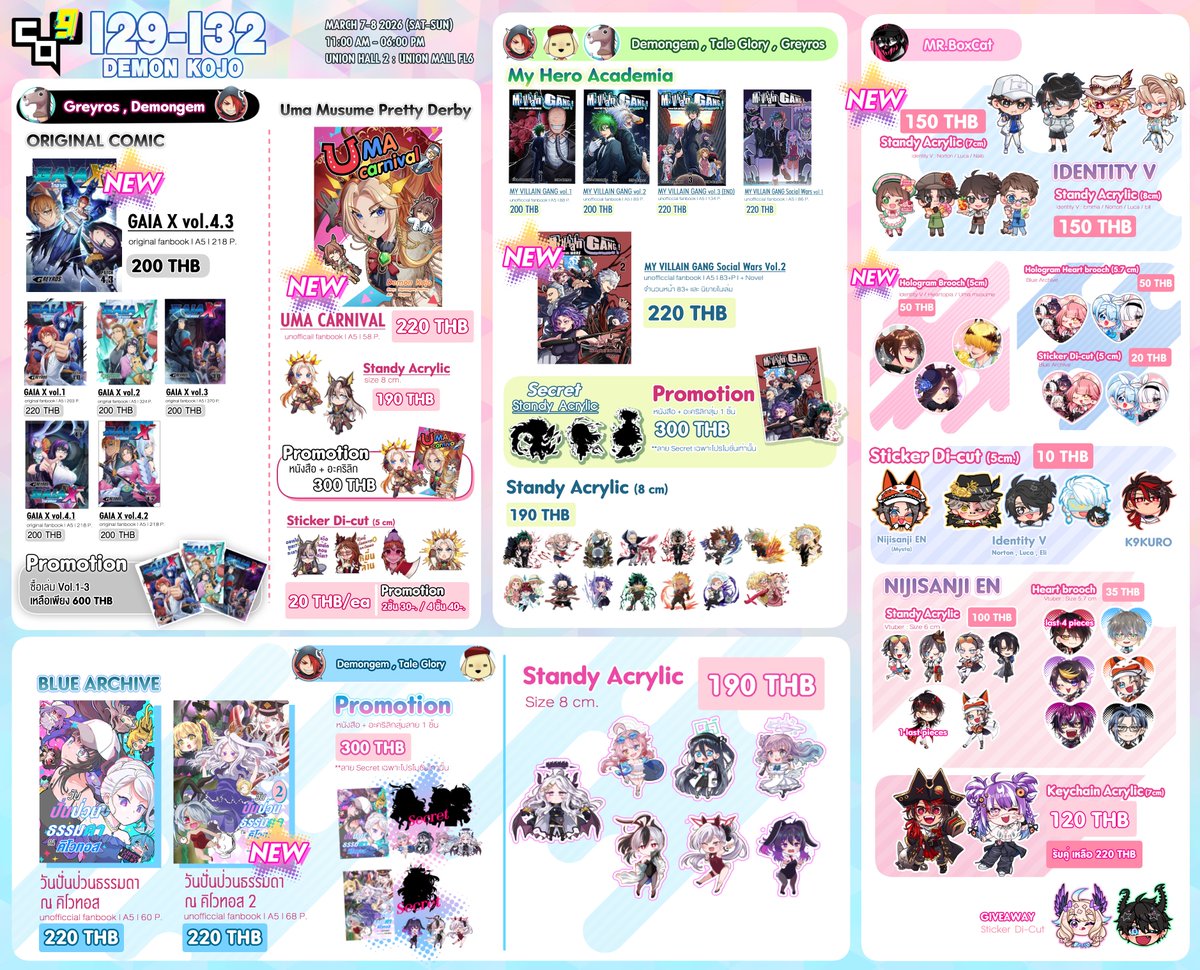 Boxcat_MR's tweet photo. 💖 [RT appreciated] 💖
ใบเมนูบูธ I29-I32 มาแล้วค่ะ!

🗓️7-8 March 2026 , 11:00 am - 06:00 pm
📌Union Hall 2, Fl. F6, Union Mall

Giveaway เป็นสติ้กเกอร์ เอ็นน่าและเร็นนะคะ สามารถแวะมารับกันได้น้า

แล้วเจอกันค่ะ! 

#CQ9 #CQ9_SAT #CQ9_SUN https://t.co/75JDeBvHQq