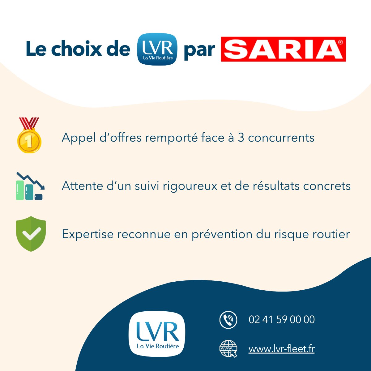 ✨ Nouvelle collaboration ✨

<a href="/SariaFrance/">SARIA France</a> confie à LVR son plan de #prévention du #risqueroutier. Une vraie reconnaissance pour nos équipes !

Objectif : une démarche 360° pour protéger les collaborateurs et réduire durablement la sinistralité. Merci pour leur confiance.
