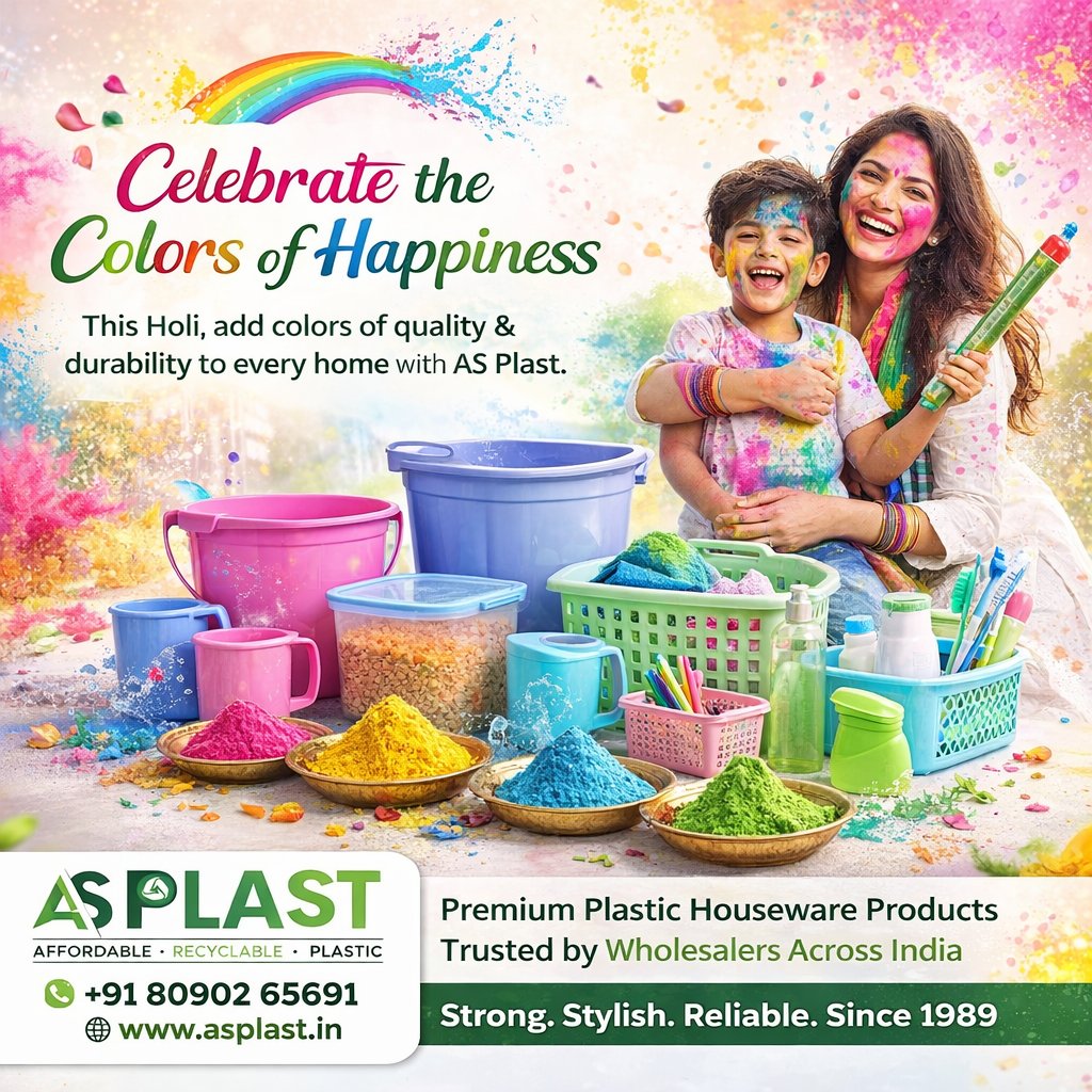 asplastindia's tweet image. Celebrate Holi with colors of quality &amp;amp; durability 🌈
Premium Plastic Houseware by AS Plast — trusted across India.
📞 +91 80902 65691
🌐 asplast.in

#HappyHoli #ASPlast #HoliVibes #MadeInIndia #Houseware