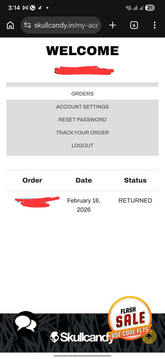 LappuM's tweet photo. Don’t buy from @Skullcandy.
Cancelled my earbuds order within 10 mins, but they said it was shipped (actually shipped 2 days later). I never received it, product returned to them, and still no refund. Customer care not responding. Very poor service. https://t.co/oleUqiQEjP