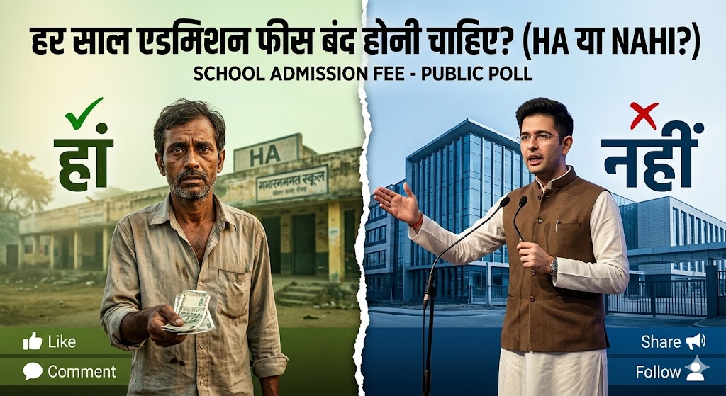 NiMysticShiva's tweet image. Shiksha ek adhikaar hai, na ki dhandha! Har saal admission fee ke naam par lakho rupaye wasoolna band hona chahiye. Dekhte hain kitne mata-pita is loot ke khilaf hain. Raghav Chadha ki is maang par aapka kya kehna hai? #PublicPoll #SchoolFees #JusticeForParents #EducationReform