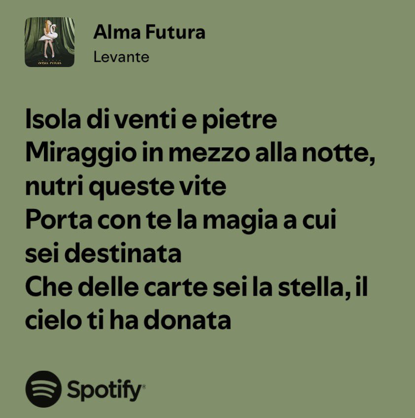 livello di poesia irraggiungibile: 
descrivere la propria figlia come “isola di venti ( = levante) e pietre (= il papà di Alma si chiama Pietro)”

Artista illuminata dalla poesia, non so più cosa dire di lei.
