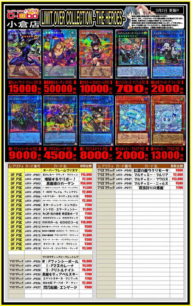 遊戯王 買取情報】 #遊戯王 ⭐LIMIT OVER COLLECTION －THE HEROES