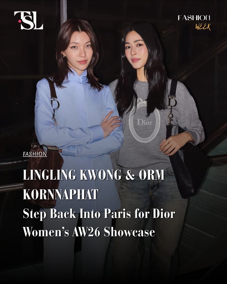TheSapphicLens's tweet photo. Dior Thailand ambassadors LingLing Kwongand Orm Kornnaphat were spotted departing for Paris to attend the upcoming Dior Women’s Autumn/Winter 2026–2027 show.
#LingOrm
#LingOrmDiorAW26APTLook
#LingxDiorFW26
#OrmxDiorFW26
#DiorFW26 https://t.co/PL3zv7IUmE