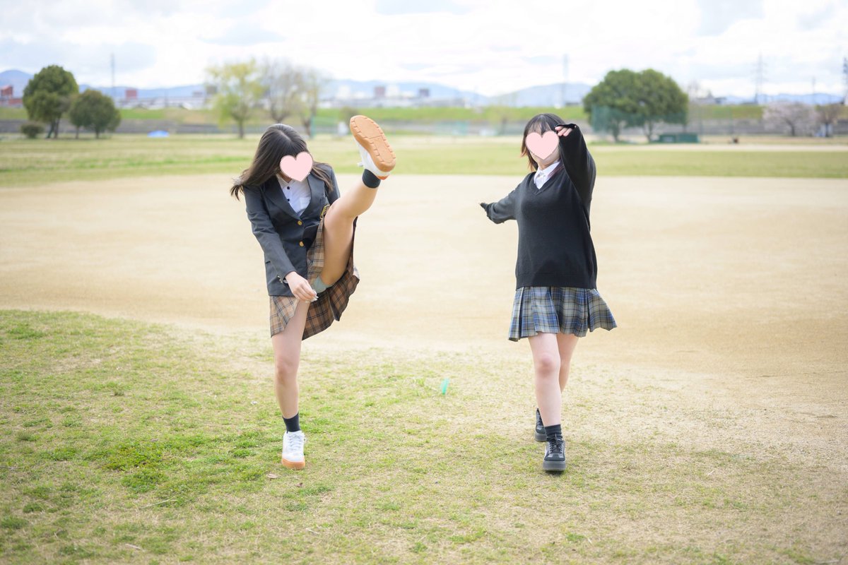 ららさん @ra_0x7 、キキさん @suga_r_amu_ と制服ポートレート。#制服ポトレ