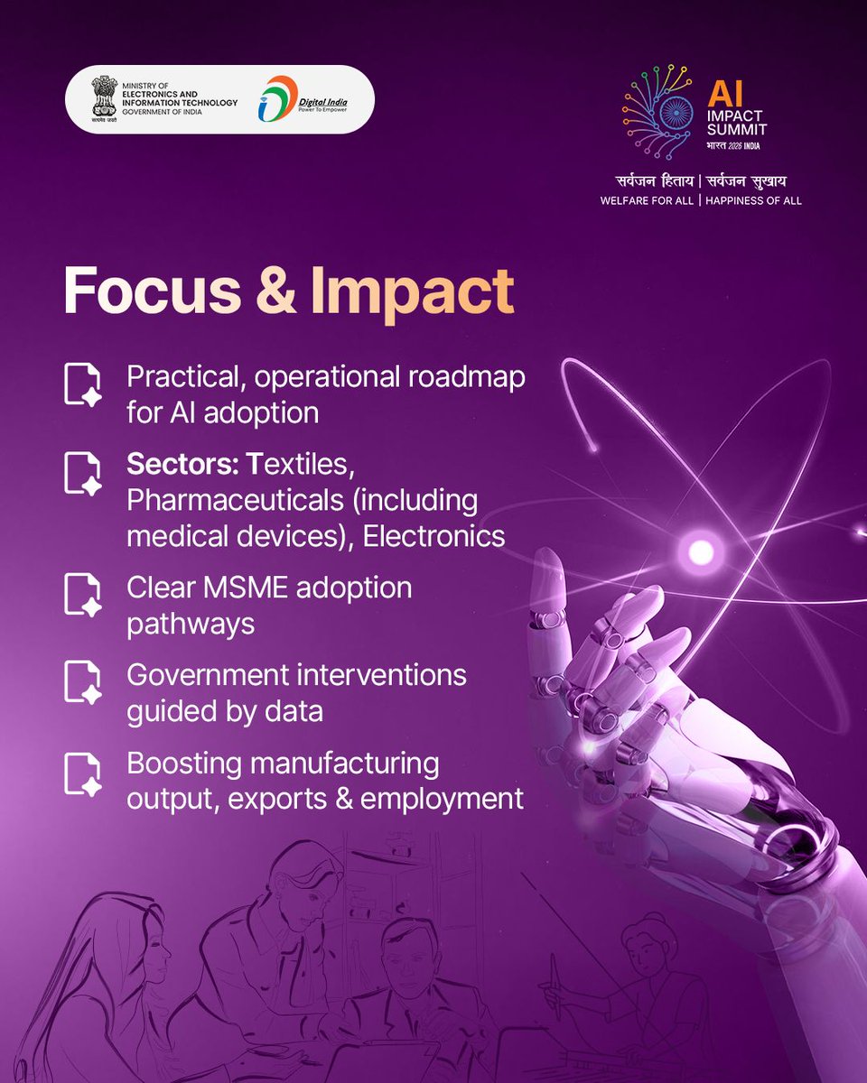 _DigitalIndia's tweet image. As highlighted by Shri S. C. L. Das, Secretary, MSME AI at the shop-floor level will be critical for MSMEs to compete globally and strengthen India’s manufacturing backbone.

@minmsme #MSMEGrowth #DigitalIndia