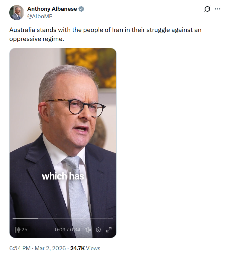 Anthony? Why was this deleted?

Was it because you forgot to mention we also stand with the people of Iran in their struggle against illegal aggression from plutocratic regimes run by leaders attempting to distract from their own legal jeopardy?