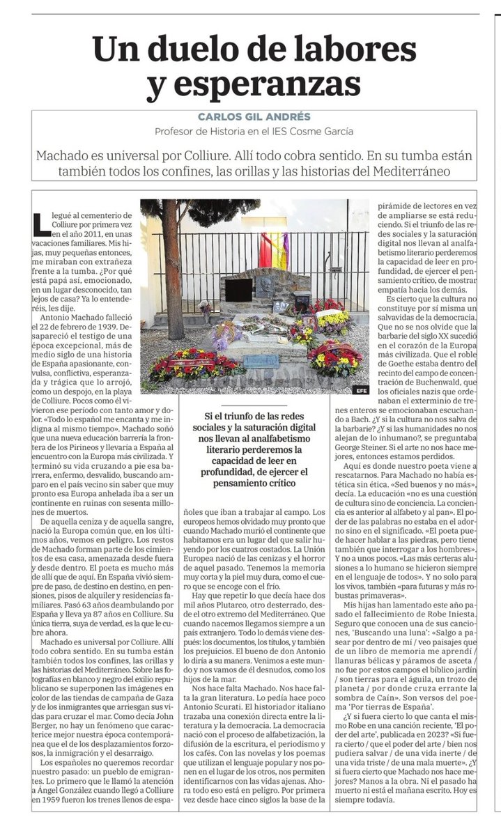 Siempre es un placer leer a Carlos Gil Andrés