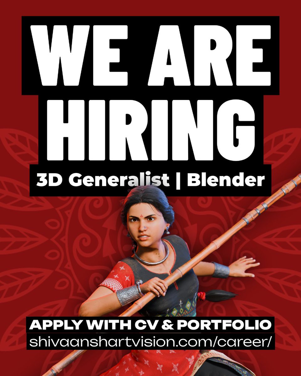 ShivaanshAV's tweet photo. We’re looking for a talented 3D Generalist with strong hands-on experience in Blender and a solid understanding of Unreal Engine.

👉 Check the link for more details : https://t.co/6YWTt9N15d

#Hiring #3DArtist #3DGeneralist #Blender #UnrealEngine #JobOpening https://t.co/LEqFdXswGC