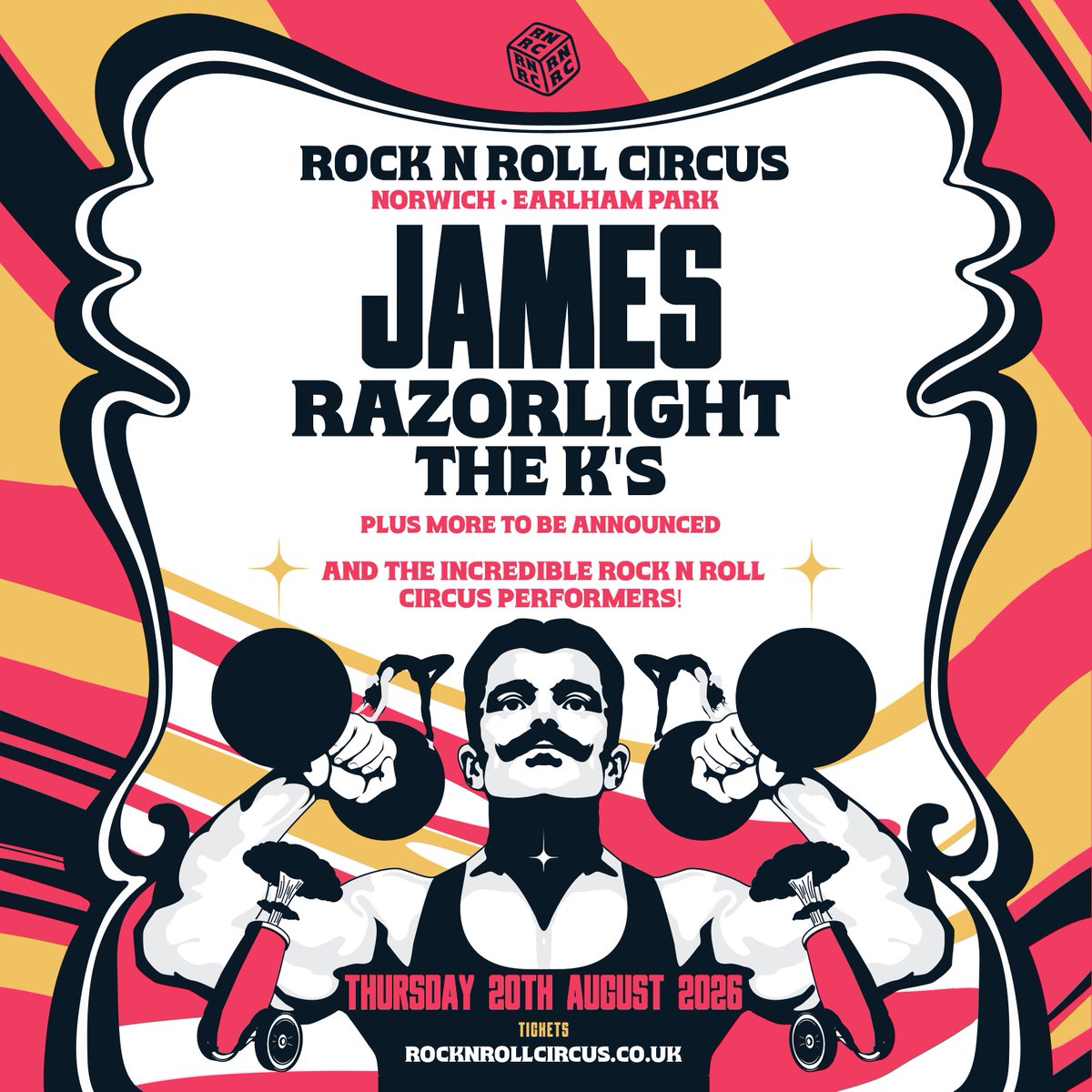 wearejames's tweet image. Excited to announce that we're returning to @RandRCircus this summer, but this time we're going to Norwich! Catch us at Earlham Park on Thu 20 August. Pre-sale goes live this Wednesday at 10am, general sale following on Friday at 10am NBL x

#JamesLive2026 #randrcircus #norwich