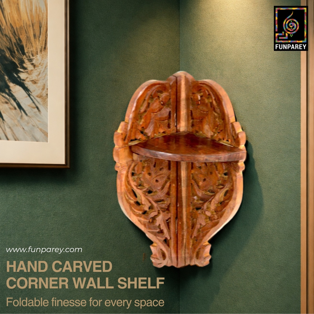 Funparey's tweet image. Smart storage meets traditional art. 🪵 12.5" Pure Wood Corner Shelf with intricate carvings. Fully foldable and retractable for easy cleaning. 

Order yours here: funparey.com/product/hand-c… 

#Funparey #HandCarvedWoodenCornerWallShelfStandard