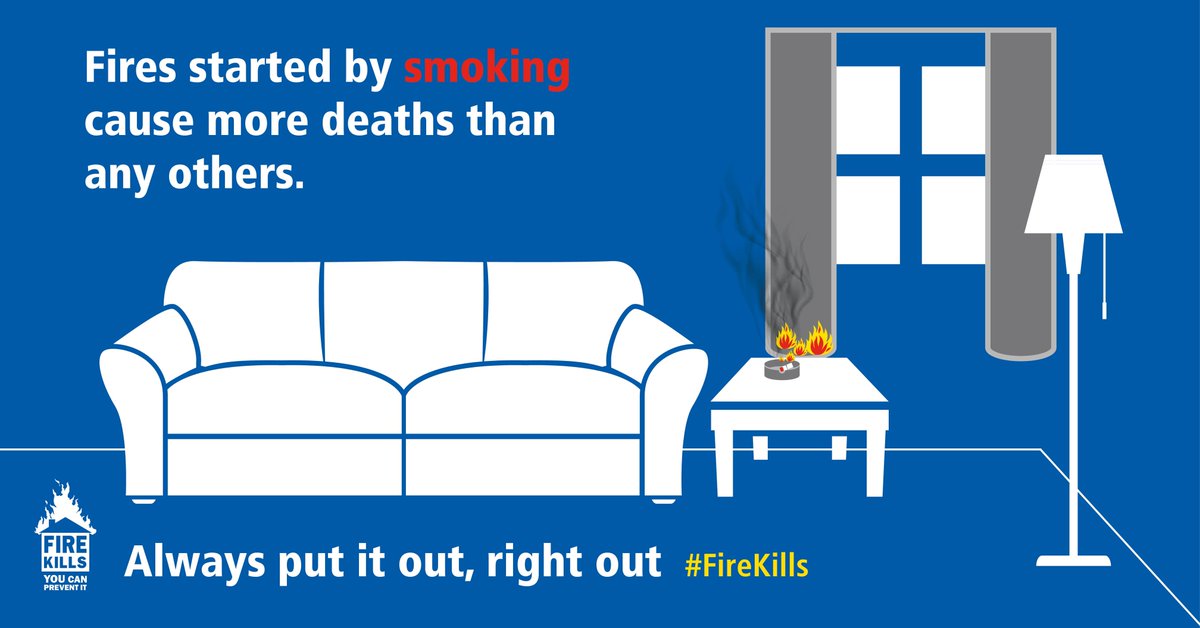 WestSussexFire's tweet photo. Accidental fires started by cigarettes kill more people than any other fire. When smoking, make sure you #PutItOutRightOut

#FireKills https://t.co/3KGKVCrAGg