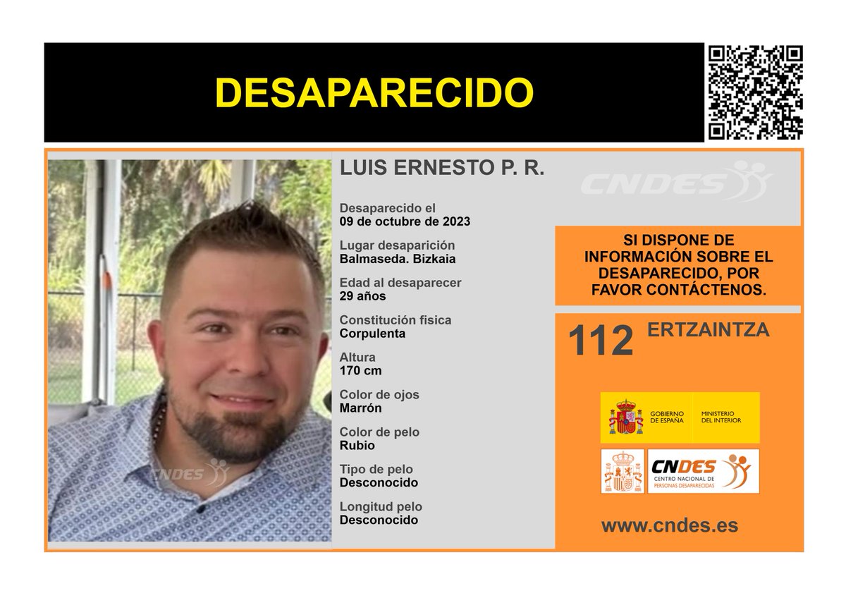 cndes_oficial's tweet photo. ⚠️🚹DESAPARECIDO🚹⚠️
Edad 29 años
🧐Última localización #Balmaseda #Vizcaya
Ayúdanos➡️comparte 📲
Si crees haberlo visto 📩 https://t.co/cZ81XKyUTQ
☎️112 @ertzaintzaEJGV 
@cndes_oficial #adulto #desaparecido https://t.co/VRkC0Bz9ET