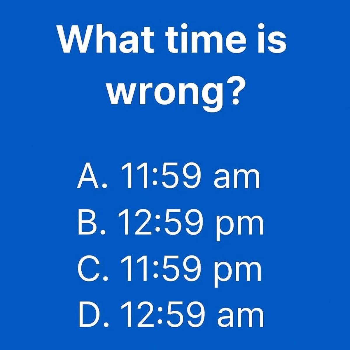 What time is wrong?