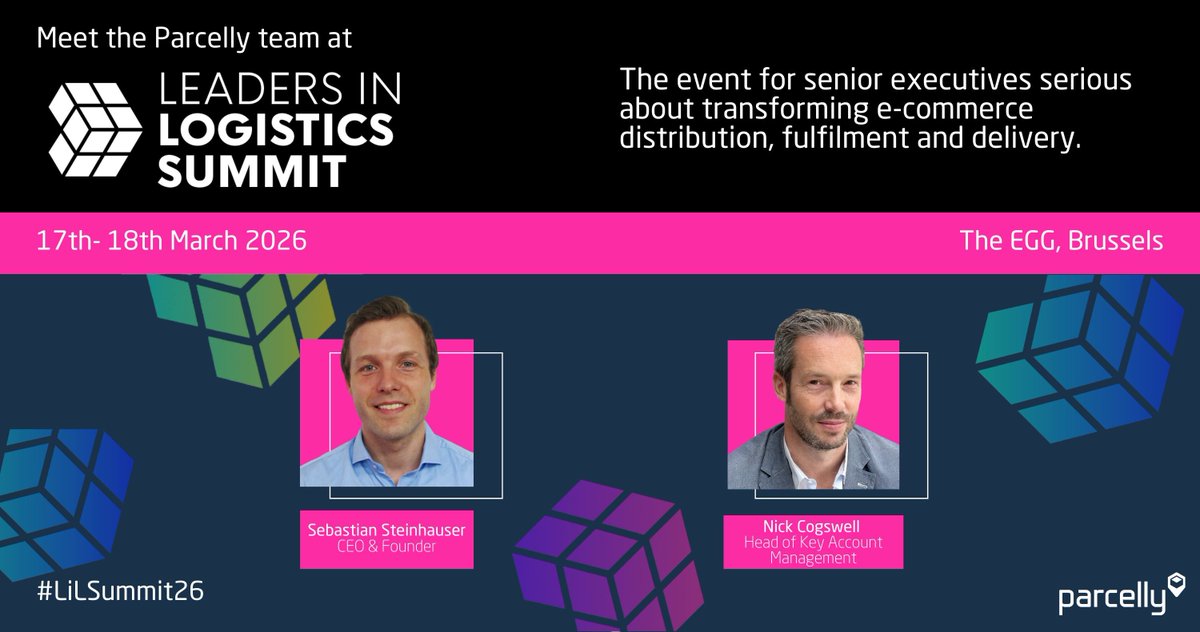 parcelly's tweet photo. Less than 2 weeks until Leaders in Logistics Summit 2026 🚀

Meet the Parcelly team &amp; explore our retailer + carrier solutions 📈

DM or email partnerships@parcelly.com to connect 🤝  

#LiLSummit26 #Logistics https://t.co/c39lr5sOtP