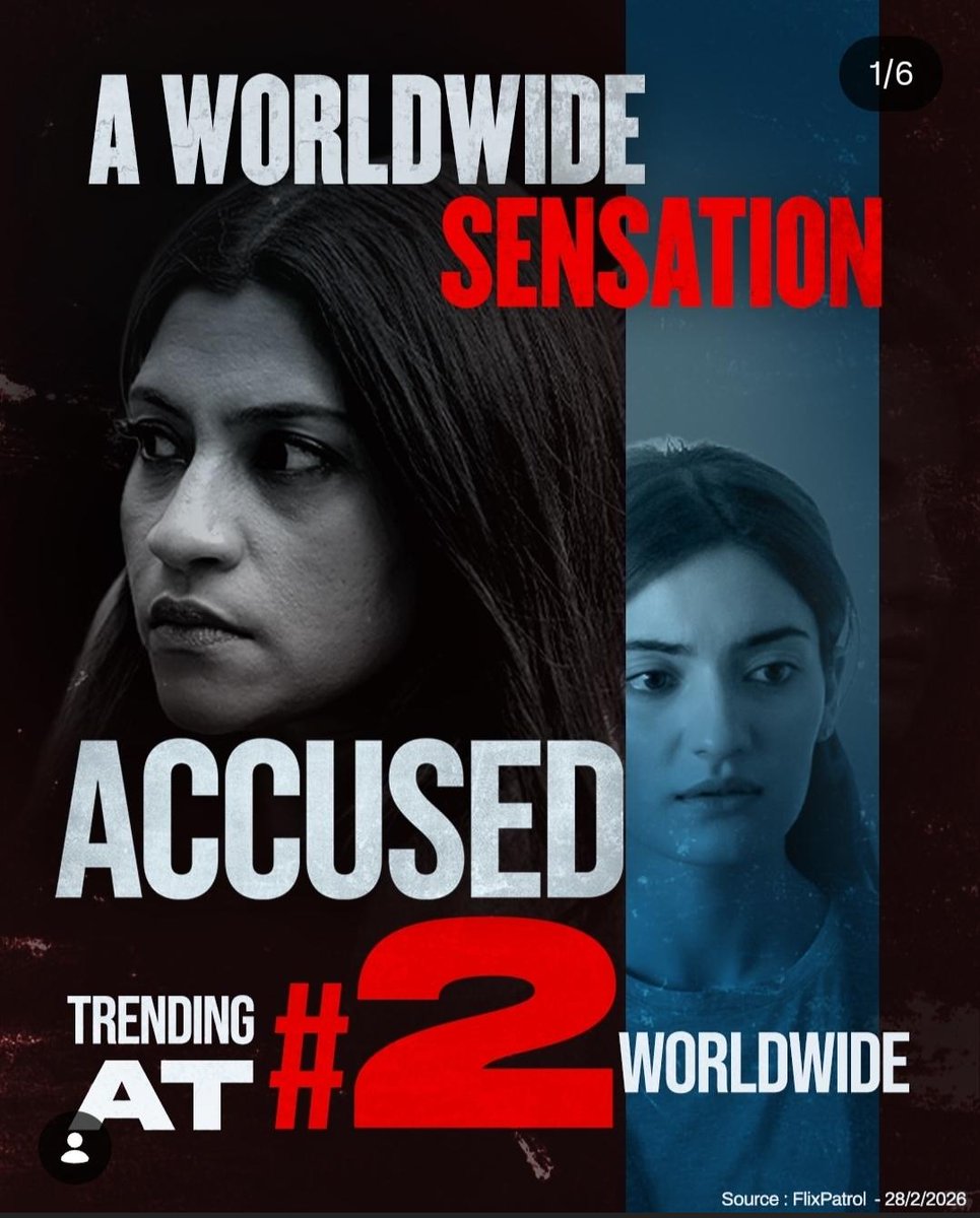 CinePrimeX's tweet image. 🚨 INDIAN CINEMA JUST CONQUERED THE WORLD 🚨

#Accused is 2 GLOBALLY on Netflix &amp;amp; trending in 84 COUNTRIES within days of release🌍🇮🇳

First Indian film ever to hit this insane milestone😱 

Konkona Sen Sharma + Pratibha Ranta are unstoppable.

Who else is binge watching now?