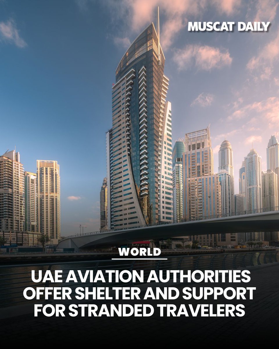 muscat_daily's tweet image. UAE GCAA is providing emergency shelter and accommodation for over 20,000 affected tourists. Authorities are working with airlines to ensure all travellers remain safe during flight rescheduling.  

#GCAA #UAETourism