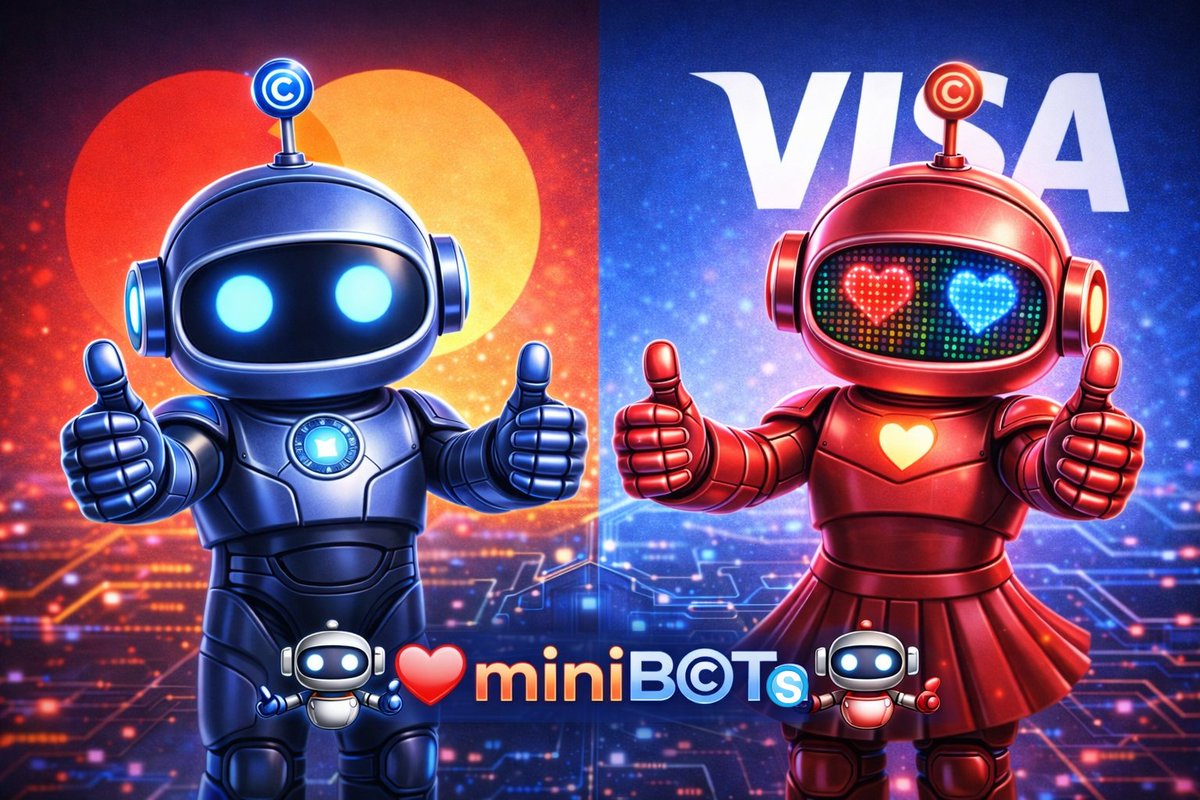 LoveITalgo's tweet photo. 🤖❤️  miniBOTs 💙🤖

#miniBOTs #BOT
#MasterCard #VISA
@AlgoFoundation https://t.co/49T9C771Yr