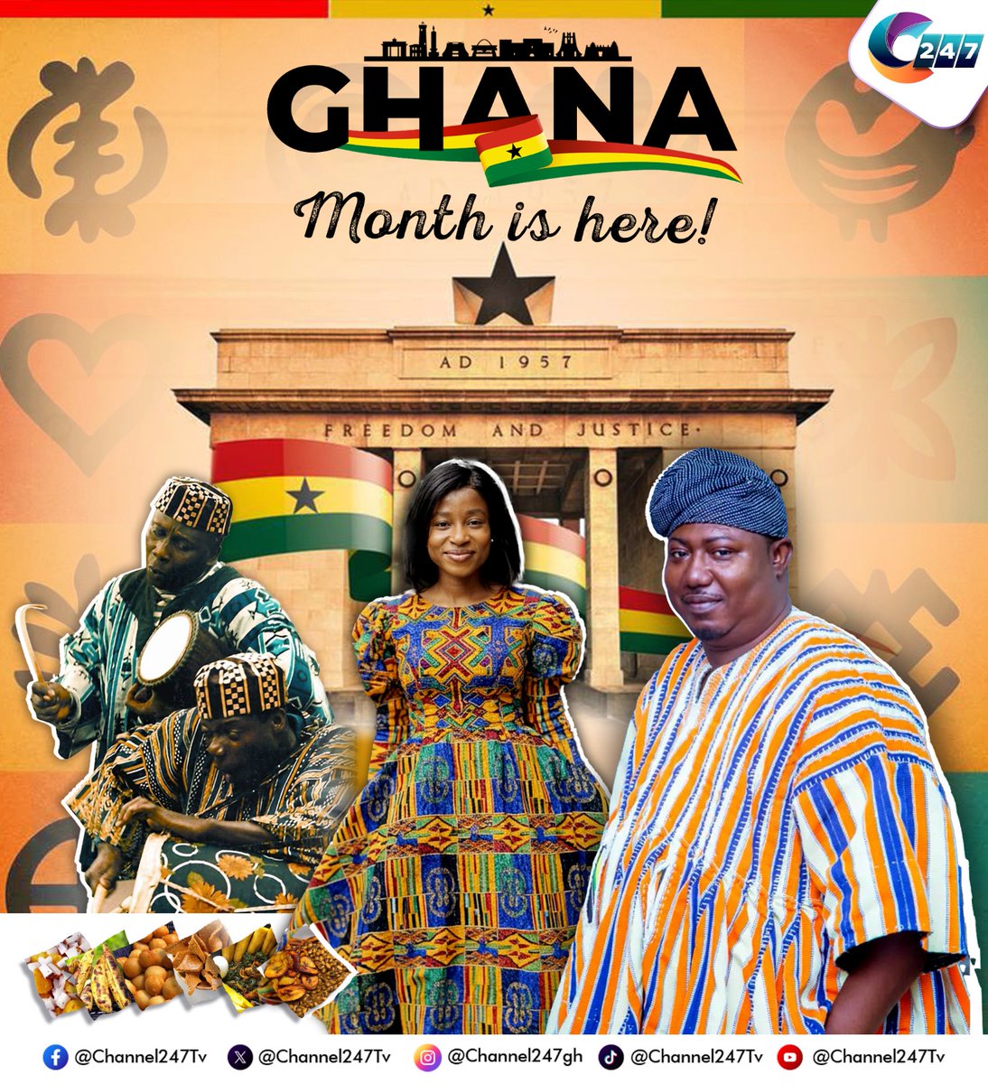 Channel247News's tweet photo. Join us celebrate 5 years of exciting programming as well as celebrating Ghana in this month. #channel247 #news247 #greenroom #criticallifematters #thegavelhall #247newzroomlive #sipandgist #healthyspace #breakfast247 #300seconds #news247live #celebritybuzz #radio247 #Ghanamonth https://t.co/dg0ssOslUD