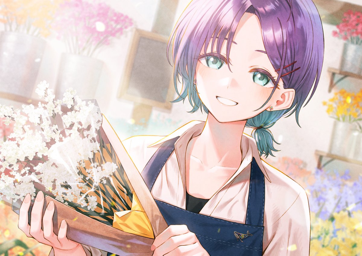 【行きつけの花屋のお姉さん】 浅倉透
#オリジナルキャスコレコンテスト #イラストソロ