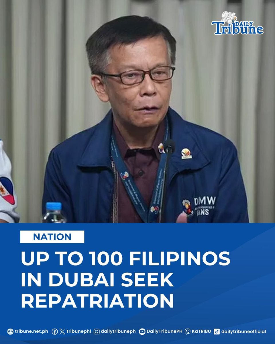 tribunephl's tweet image. The Philippine government is formulating measures to facilitate the repatriation of Filipinos affected by the escalating conflict between Iran and United States-backed Israel in the #MiddleEast. | Raffy Ayeng 

Read more at: tribune.net.ph/2026/03/02/up-…

#dailytribune #DMW