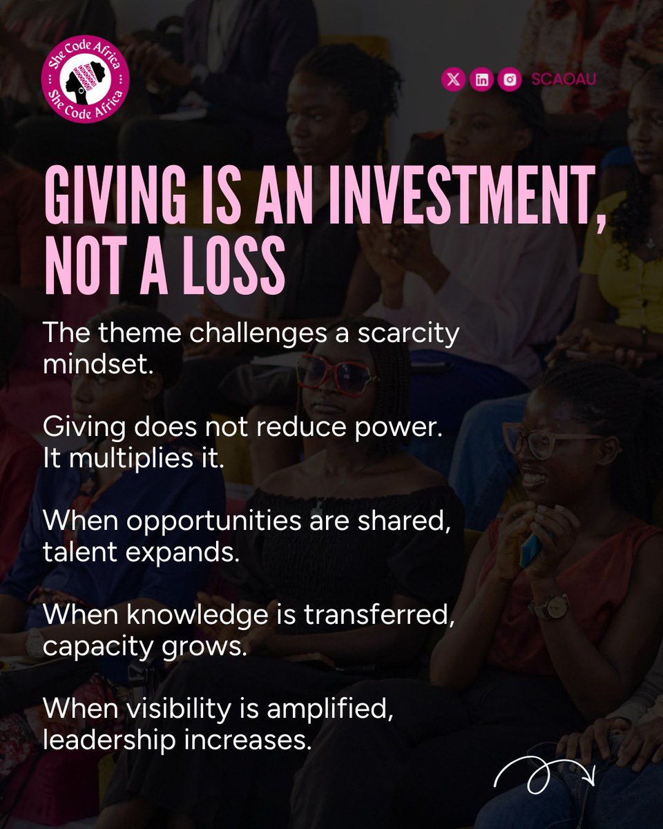 SCAOAU's tweet photo. There is something powerful about women who choose to pour into each other. In shared wisdom, in gentle encouragement, in opening doors and creating space, we build more than opportunities. We build legacy. Giving is not a loss; it is an exchange of strength,and possibility. https://t.co/yobdwmAOVL