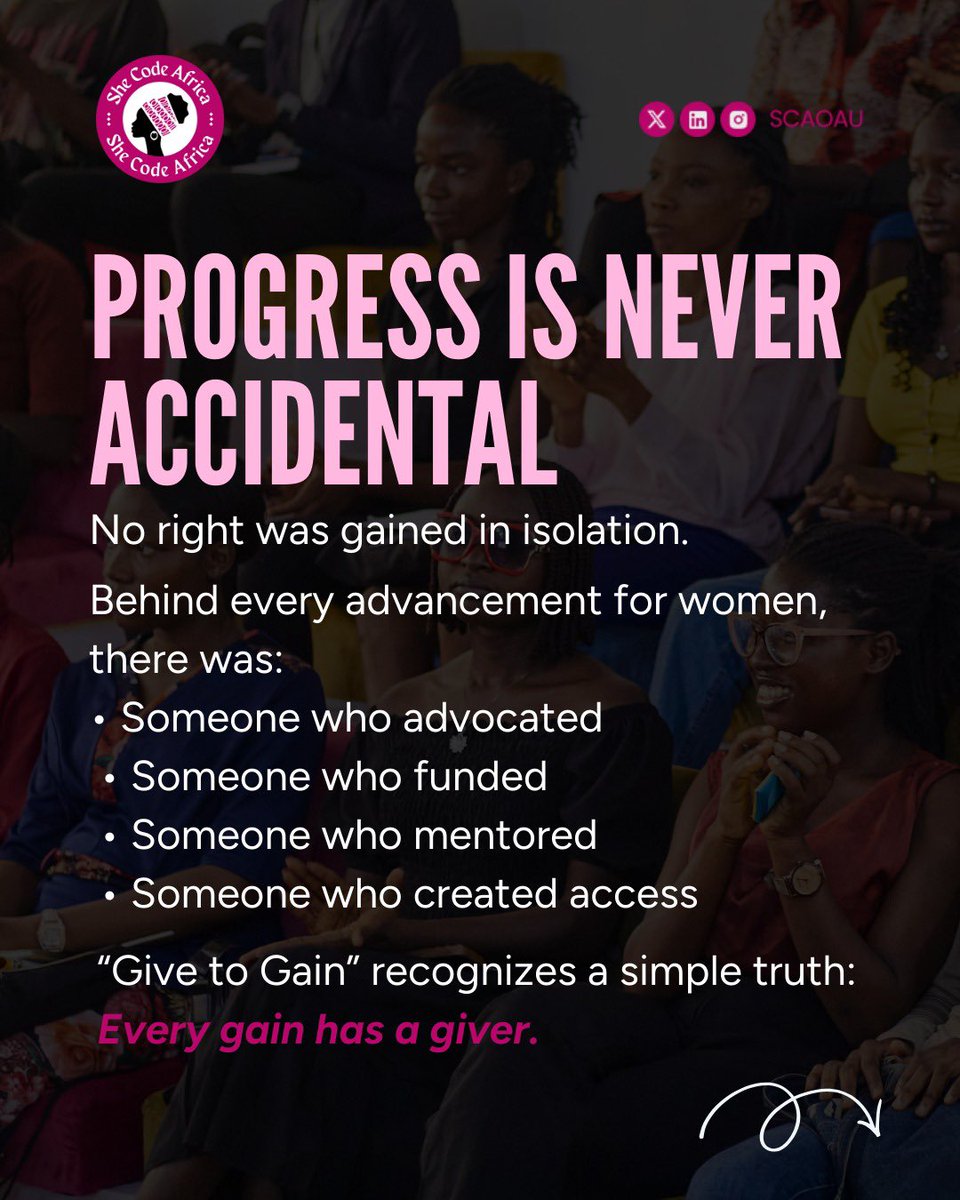 SCAOAU's tweet photo. There is something powerful about women who choose to pour into each other. In shared wisdom, in gentle encouragement, in opening doors and creating space, we build more than opportunities. We build legacy. Giving is not a loss; it is an exchange of strength,and possibility. https://t.co/yobdwmAOVL
