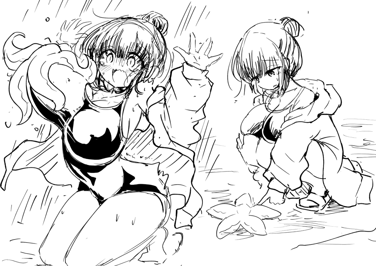 「乳首ねぶりひとでに乳首ねぶられたのがきっかけでした」
のネームを描く前のイメージボードです
二枚目は背景が寂しかったので全部乳首をねぶる触手で埋めて、乳首を長時間ねぶられてヒロインの意識が溶けるような演出にしました
長時間乳首ねぶられるのが大好きなのでそうしました 