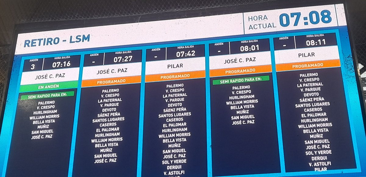 Arrancando el dia con demoras en el camino... por el momento sin cancelaciones desde Retiro.. suerte al viajar y buen lunes...
#trensanmartin