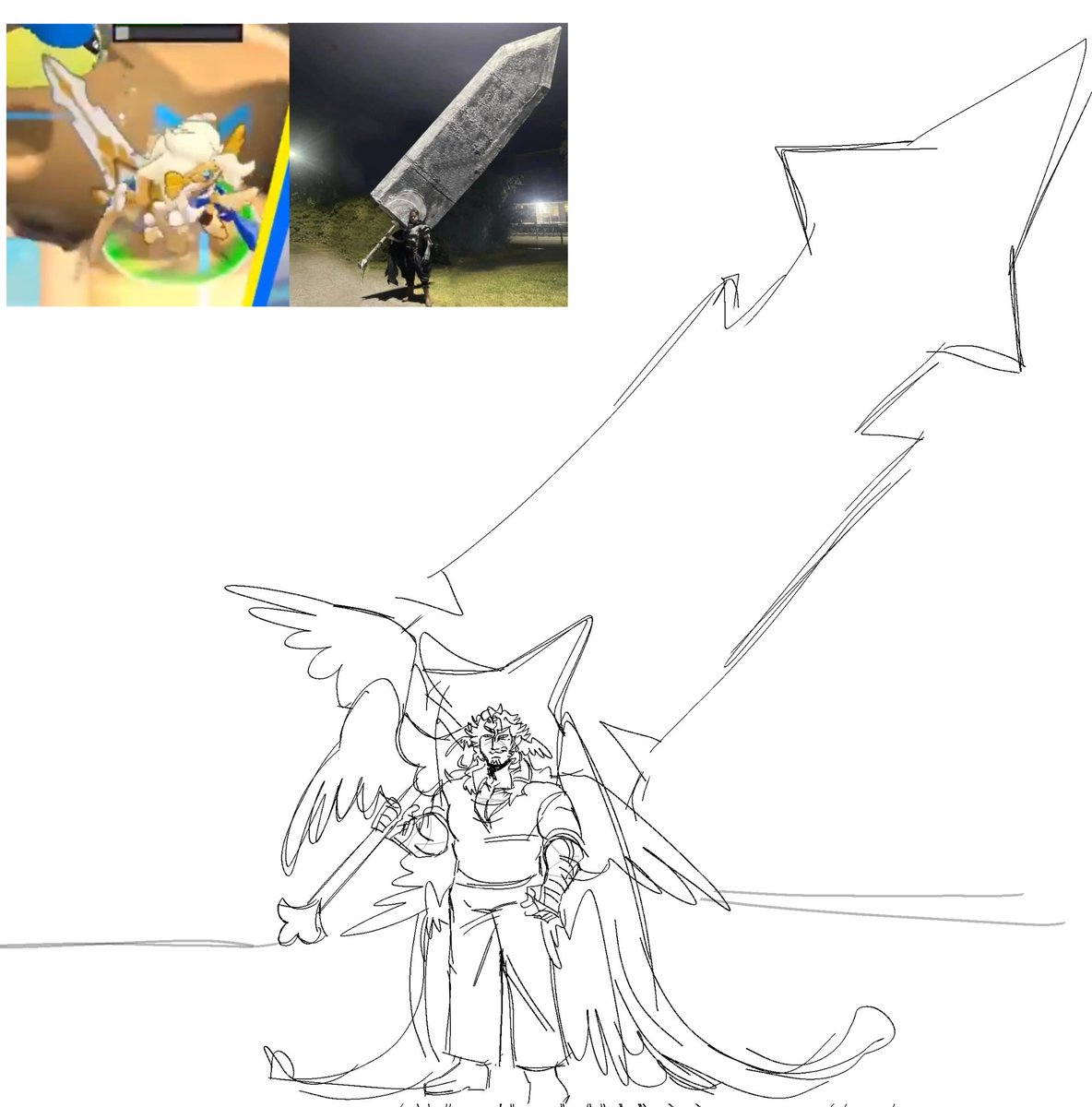 madeleine and his comically large sword (Got bored lmfao I dont know😭??)