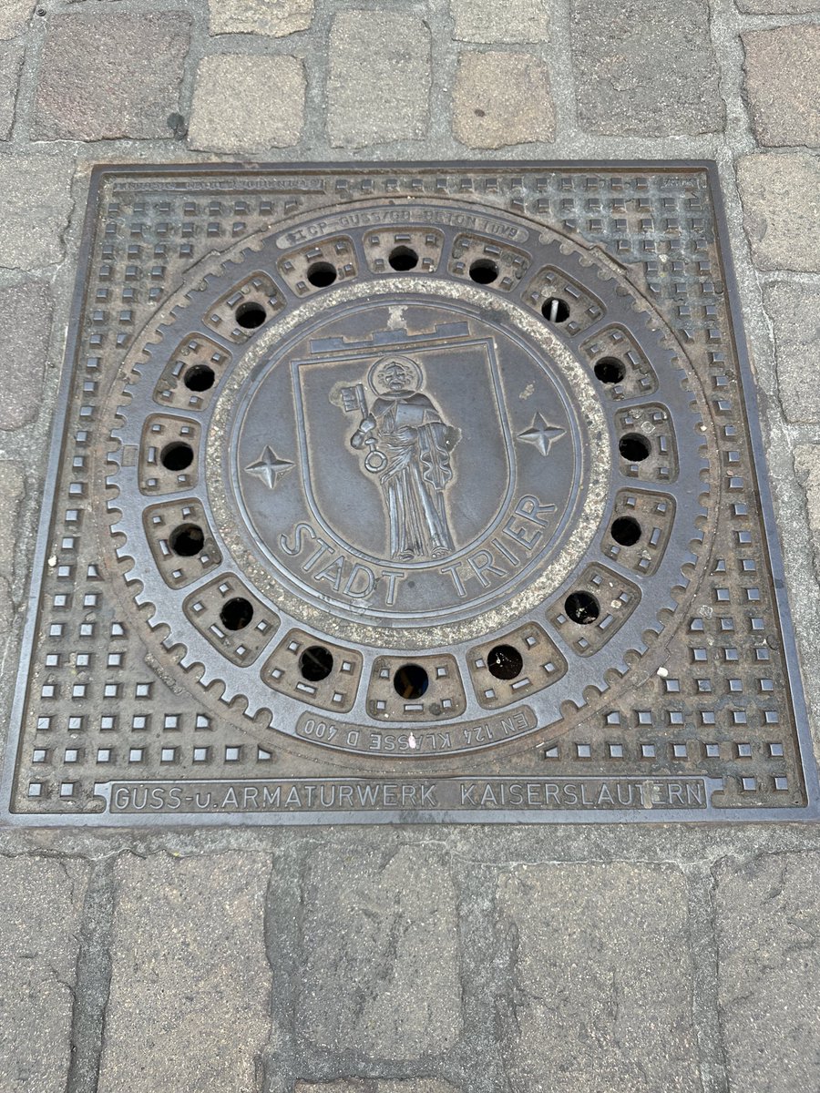 Saintly drain in Trier for #ManholeCoverMonday