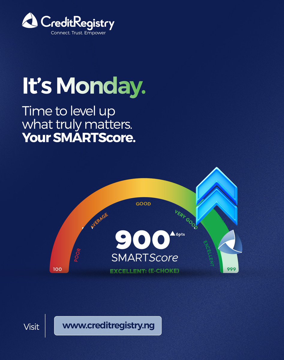 CreditRegistry_'s tweet photo. New week ,New goals 🎯
This Monday ,focus on building what truly matter- your SMARTScore .Your future self will thank you .
#SMARTScore #NewweekNewgoals
#MoneyMonday #credithealth https://t.co/mvLTxO3RZh
